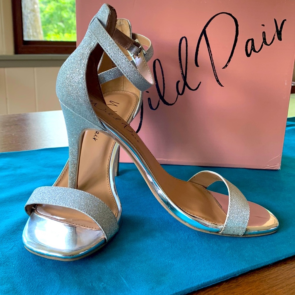 Wild Pair Blaire Silver Glitter Heels
